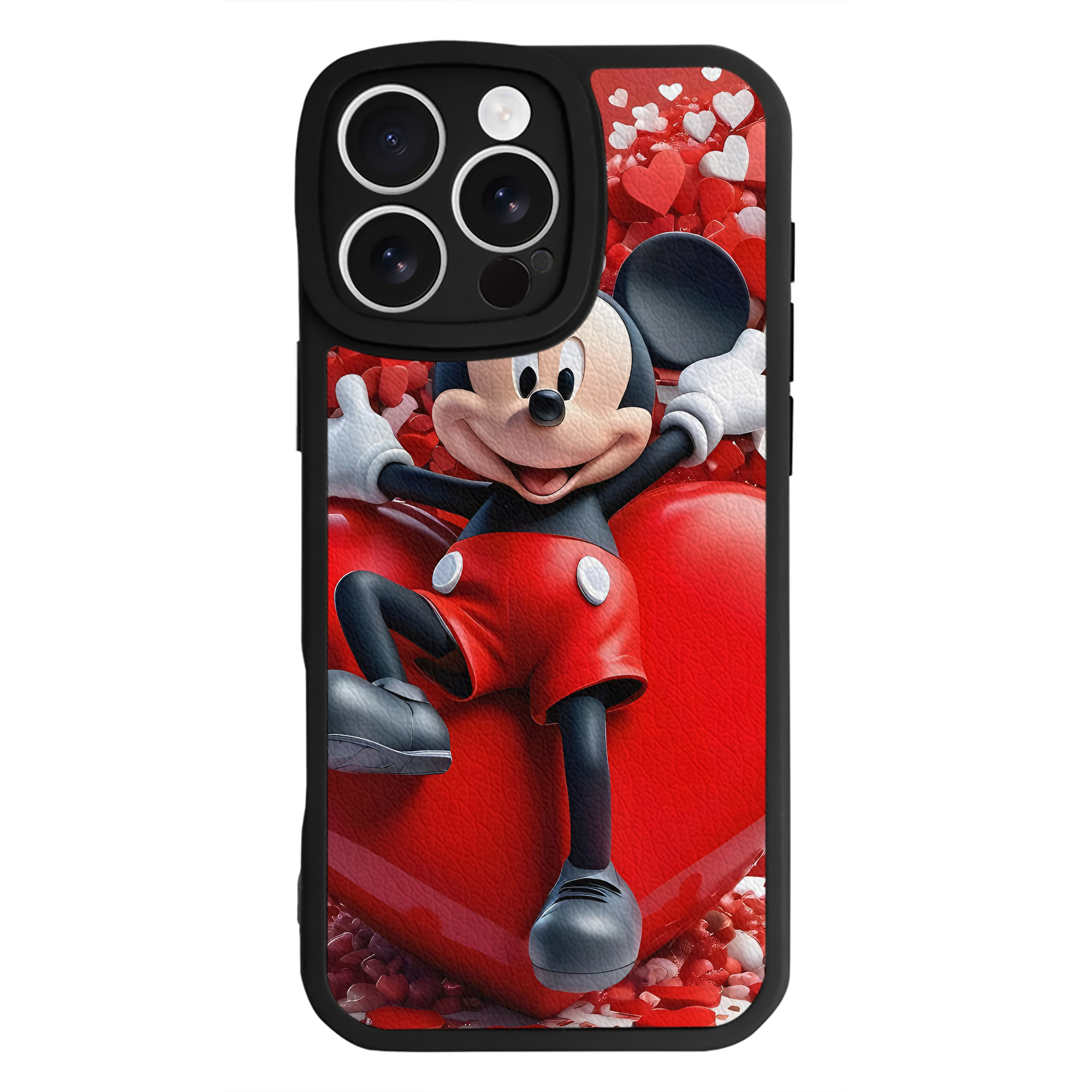 （画像用） ミッキーマウス Mickey Mouse 【iPhone 16シリーズ対応】シリコンスマホケース（レザー調） 材質：シリコン